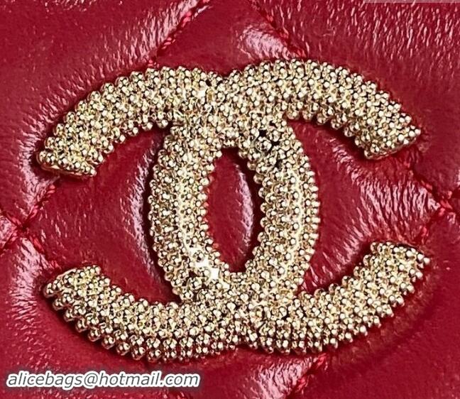 Luxury Discount Chanel Lambskin Clutch with Chain AP4301 Red 2024