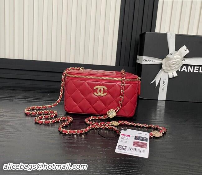 Luxury Discount Chanel Lambskin Clutch with Chain AP4301 Red 2024