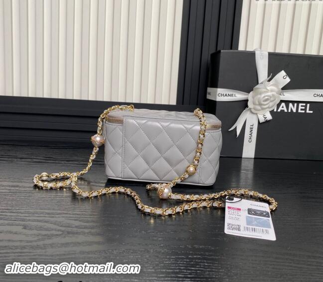 Grade Design Chanel Lambskin Clutch with Chain and Pearls AP4285 Grey 2024