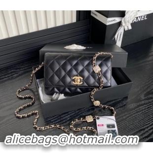 Good Taste Chanel Lambskin Wallet on Chain WOC AP4299 Black 2024