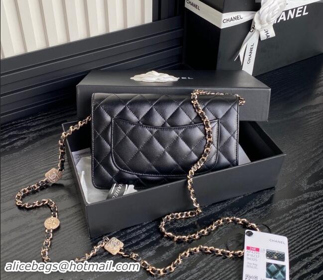 Good Taste Chanel Lambskin Wallet on Chain WOC AP4299 Black 2024