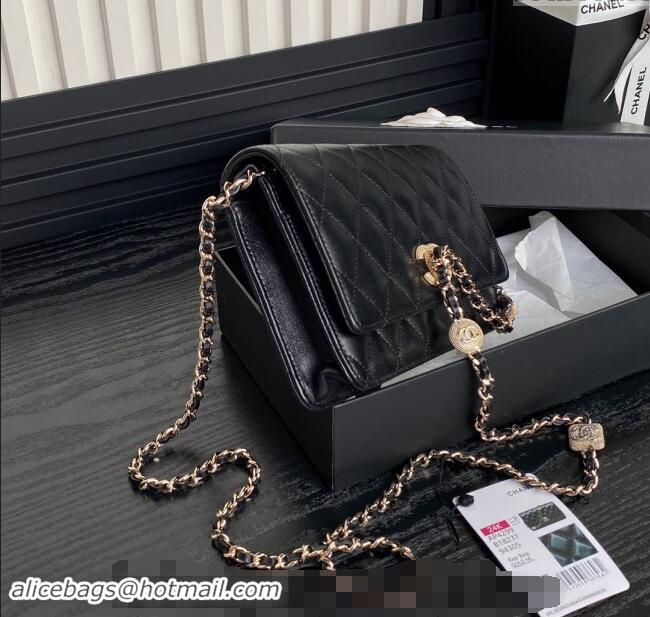 Good Taste Chanel Lambskin Wallet on Chain WOC AP4299 Black 2024