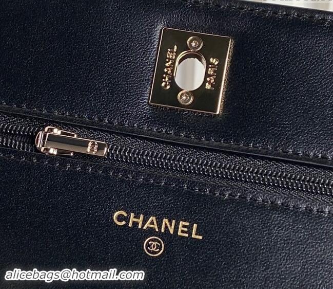 Good Taste Chanel Lambskin Wallet on Chain WOC AP4299 Black 2024