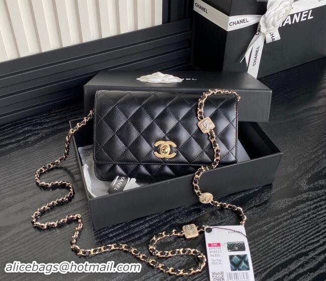 Good Taste Chanel Lambskin Wallet on Chain WOC AP4299 Black 2024