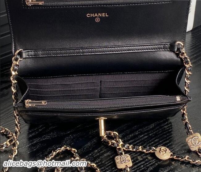 Good Taste Chanel Lambskin Wallet on Chain WOC AP4299 Black 2024