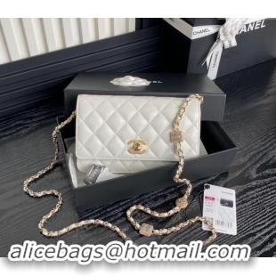 Top Quality Chanel Lambskin Wallet on Chain WOC AP4299 White 2024