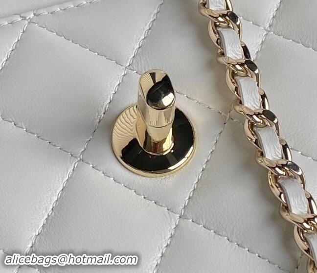 Top Quality Chanel Lambskin Wallet on Chain WOC AP4299 White 2024