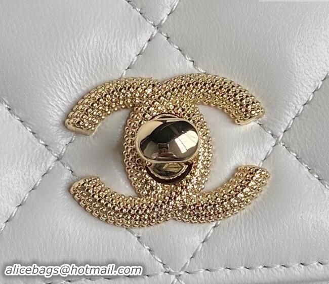 Top Quality Chanel Lambskin Wallet on Chain WOC AP4299 White 2024