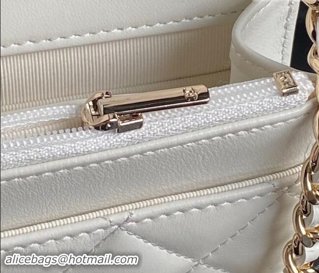 Top Quality Chanel Lambskin Wallet on Chain WOC AP4299 White 2024