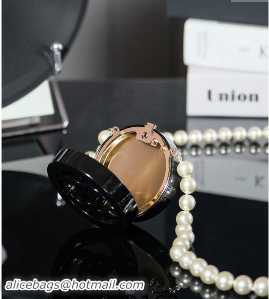 Low Cost Chanel Pearls Long Necklace with Round Case Pouch ABD869 2024