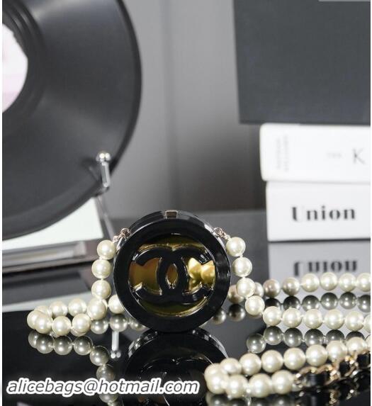 Low Cost Chanel Pearls Long Necklace with Round Case Pouch ABD869 2024