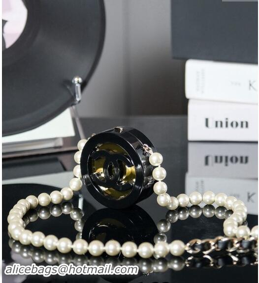 Low Cost Chanel Pearls Long Necklace with Round Case Pouch ABD869 2024