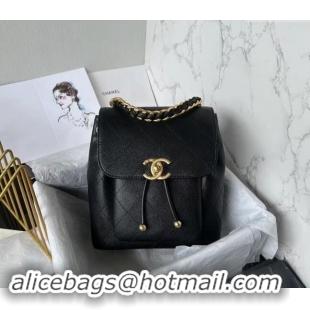 Famous Brand Chanel Grained Calfskin Backpack Bag AS4979 Black 2024