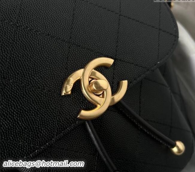 Famous Brand Chanel Grained Calfskin Backpack Bag AS4979 Black 2024