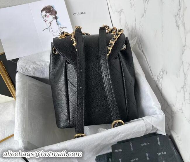 Famous Brand Chanel Grained Calfskin Backpack Bag AS4979 Black 2024