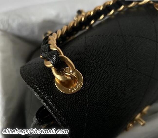 Famous Brand Chanel Grained Calfskin Backpack Bag AS4979 Black 2024