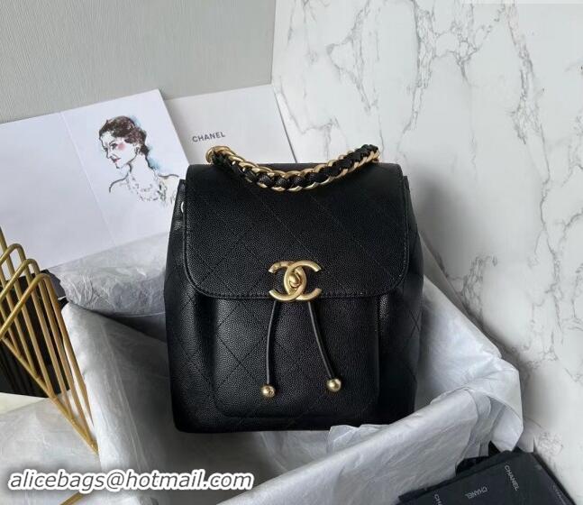 Famous Brand Chanel Grained Calfskin Backpack Bag AS4979 Black 2024