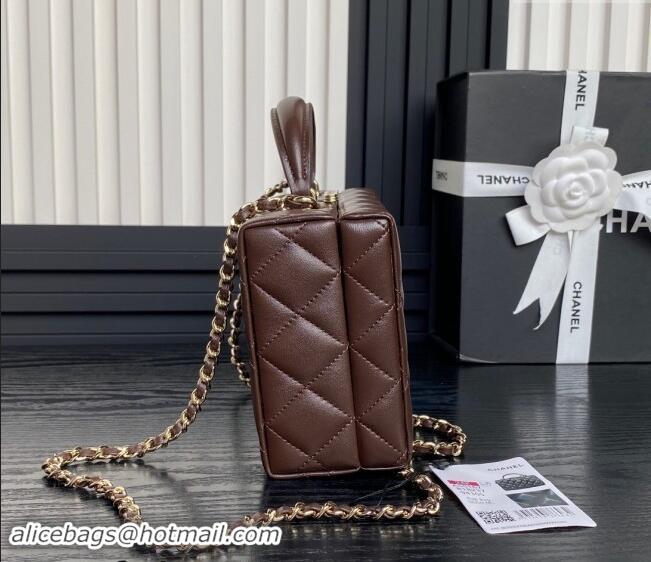 Unique Style Chanel Quilted Lambskin Small Box Bag AS5167 Dark Brown 2024