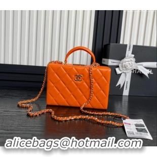 Best Price Chanel Quilted Lambskin Small Box Bag AS5167 Orange 2024