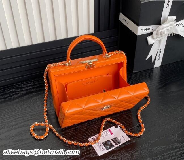 Best Price Chanel Quilted Lambskin Small Box Bag AS5167 Orange 2024