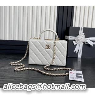 Discount Chanel Quilted Lambskin Small Box Bag AS5167 White 2024