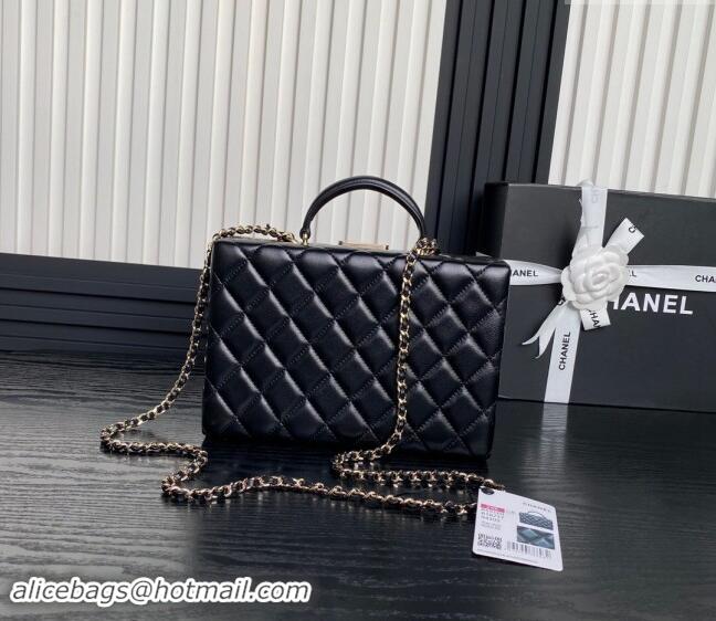 Well Crafted Chanel Quilted Lambskin Box Bag AS5168 Black 2024