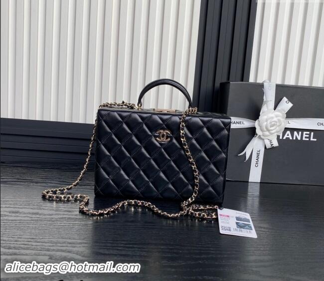 Well Crafted Chanel Quilted Lambskin Box Bag AS5168 Black 2024