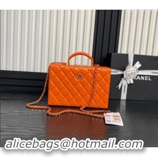 Reasonable Price Chanel Quilted Lambskin Box Bag AS5168 Orange 2024