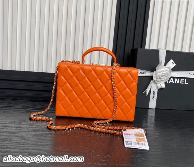 Reasonable Price Chanel Quilted Lambskin Box Bag AS5168 Orange 2024