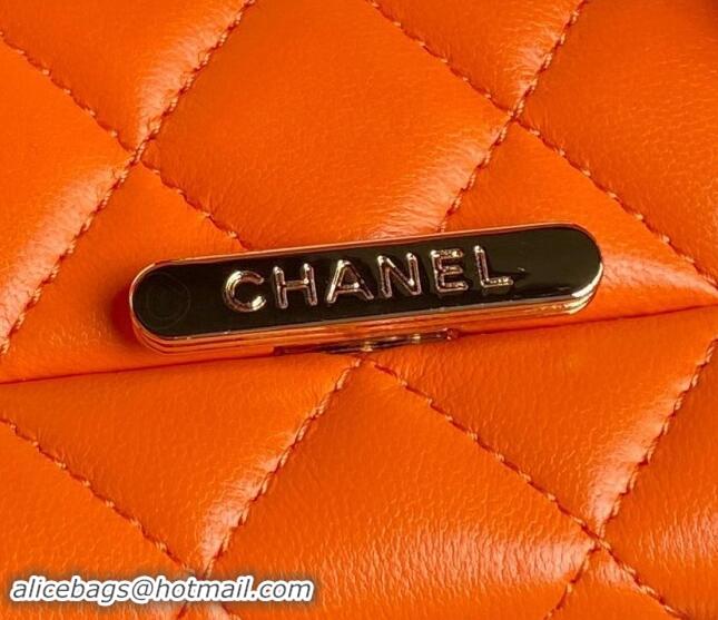 Reasonable Price Chanel Quilted Lambskin Box Bag AS5168 Orange 2024