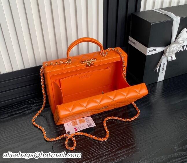 Reasonable Price Chanel Quilted Lambskin Box Bag AS5168 Orange 2024