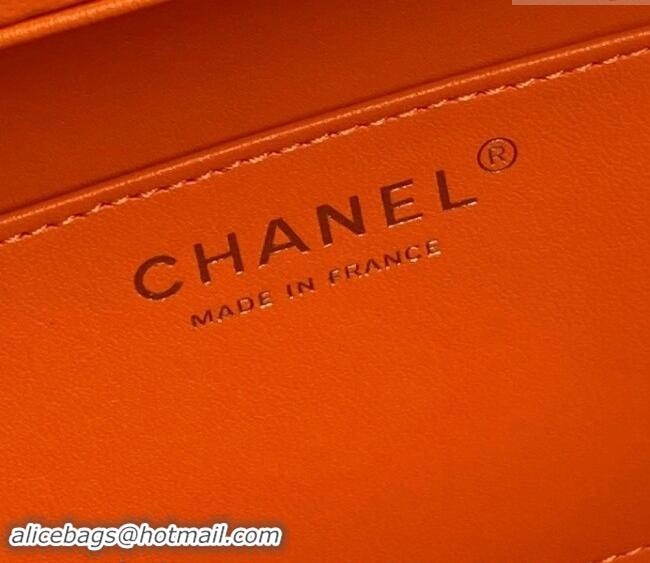 Reasonable Price Chanel Quilted Lambskin Box Bag AS5168 Orange 2024