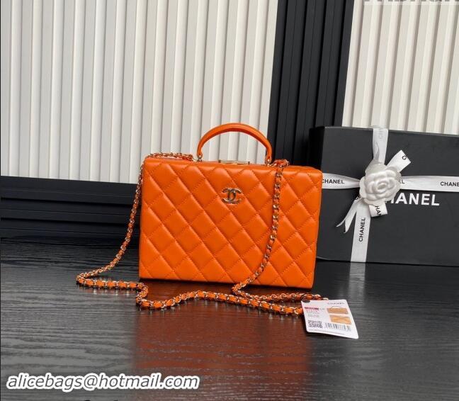 Reasonable Price Chanel Quilted Lambskin Box Bag AS5168 Orange 2024