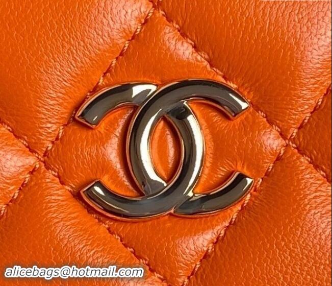 Reasonable Price Chanel Quilted Lambskin Box Bag AS5168 Orange 2024