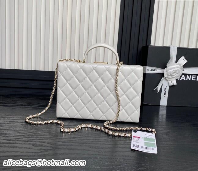 Most Popular Chanel Quilted Lambskin Box Bag AS5168 White 2024