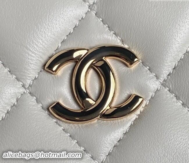 Most Popular Chanel Quilted Lambskin Box Bag AS5168 White 2024