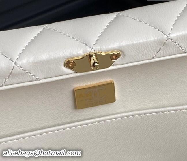 Most Popular Chanel Quilted Lambskin Box Bag AS5168 White 2024