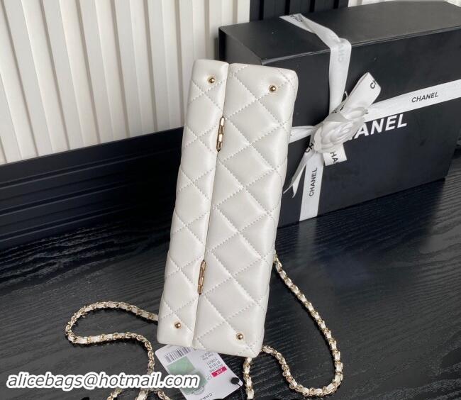 Most Popular Chanel Quilted Lambskin Box Bag AS5168 White 2024