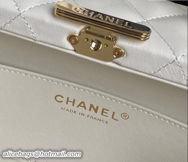 Most Popular Chanel Quilted Lambskin Box Bag AS5168 White 2024