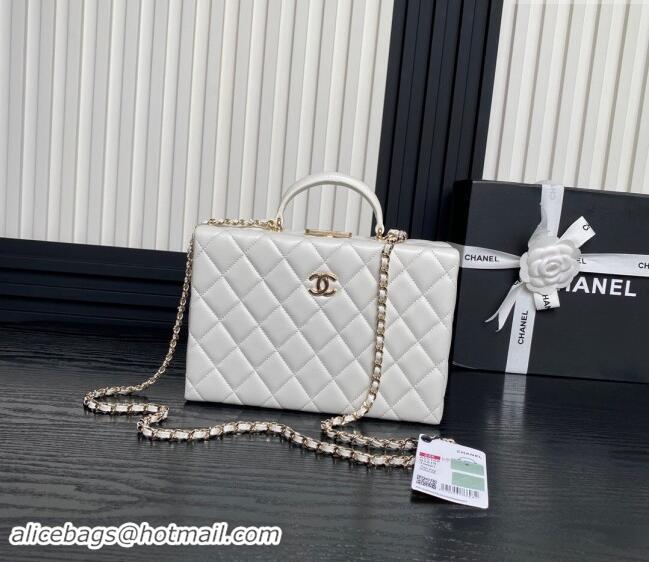 Most Popular Chanel Quilted Lambskin Box Bag AS5168 White 2024