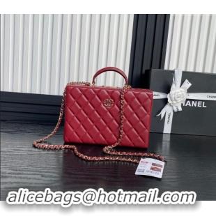 Grade Quality Chanel Quilted Lambskin Box Bag AS5168 Burgundy 2024