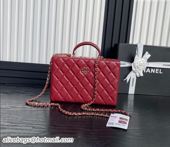 Grade Quality Chanel Quilted Lambskin Box Bag AS5168 Burgundy 2024