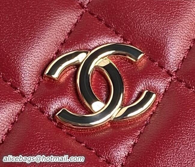 Grade Quality Chanel Quilted Lambskin Box Bag AS5168 Burgundy 2024