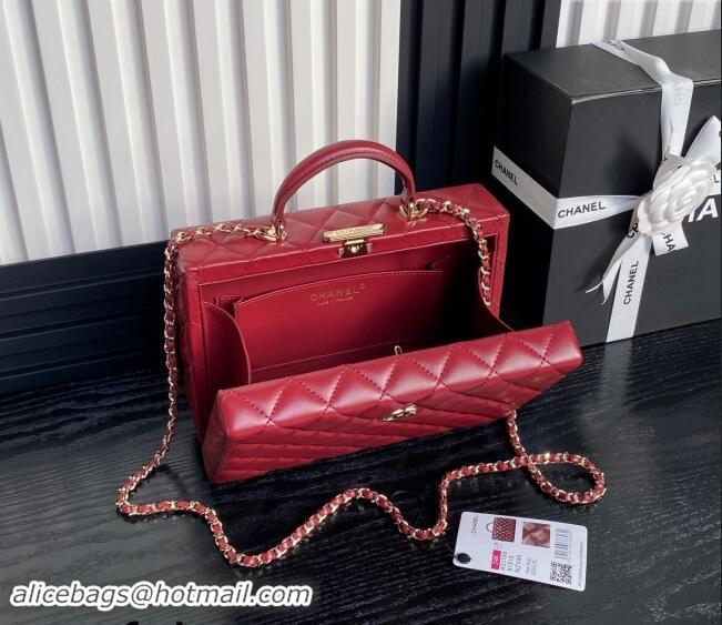 Grade Quality Chanel Quilted Lambskin Box Bag AS5168 Burgundy 2024