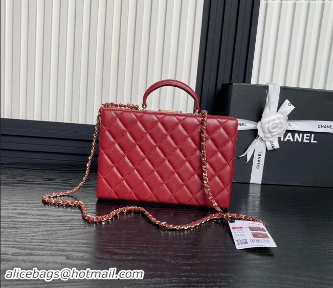 Grade Quality Chanel Quilted Lambskin Box Bag AS5168 Burgundy 2024