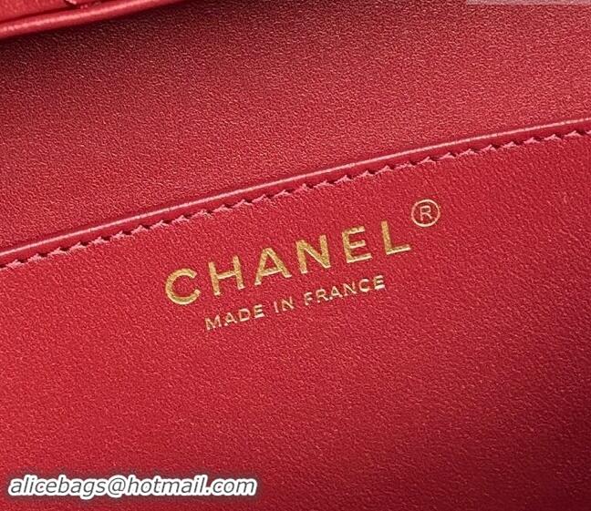 Grade Quality Chanel Quilted Lambskin Box Bag AS5168 Burgundy 2024