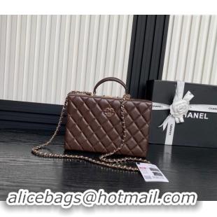 Good Looking Chanel Quilted Lambskin Box Bag AS5168 Brown 2024