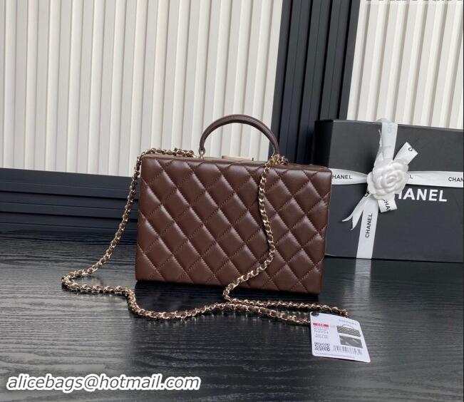 Good Looking Chanel Quilted Lambskin Box Bag AS5168 Brown 2024