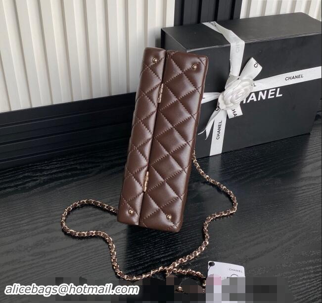 Good Looking Chanel Quilted Lambskin Box Bag AS5168 Brown 2024