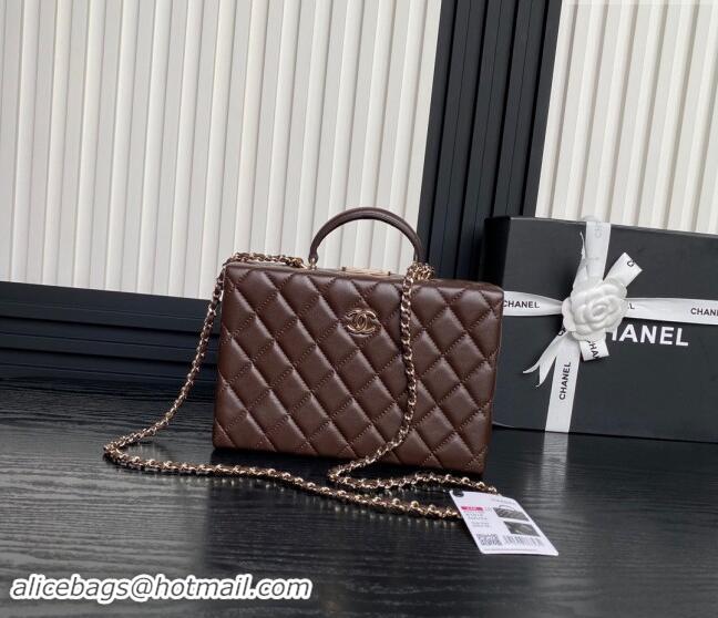 Good Looking Chanel Quilted Lambskin Box Bag AS5168 Brown 2024